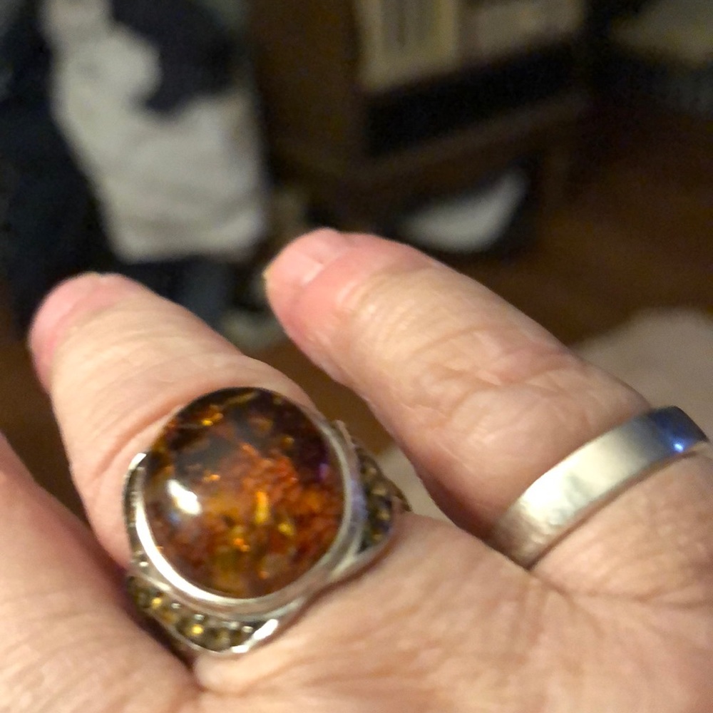 JTV AMBER STERLING DIPPED IN RODIUM